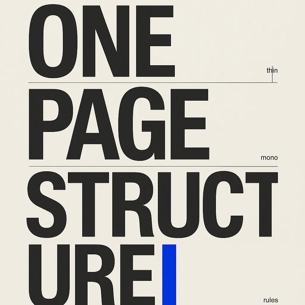 typographic poster with one page structure text