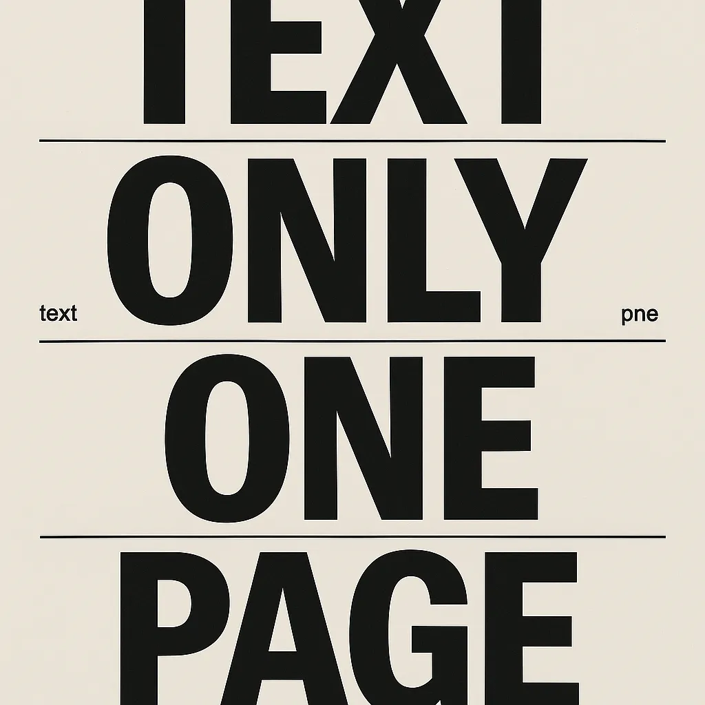 typographic poster with text only one page text