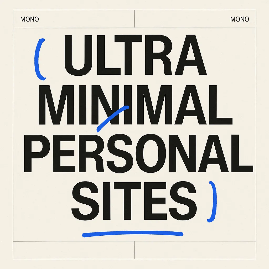 typographic poster with ultra minimal personal sites text