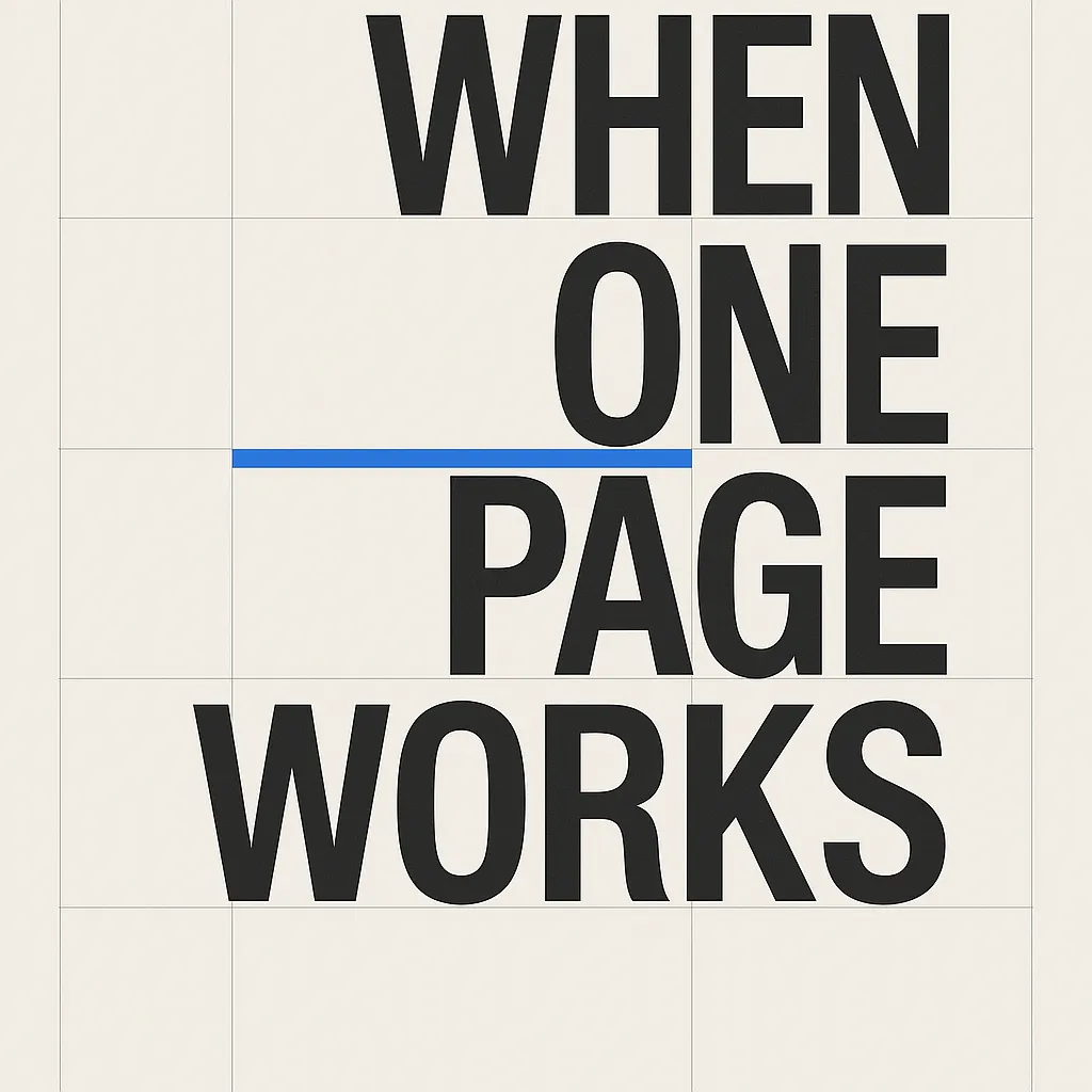 typographic poster with when one page works text