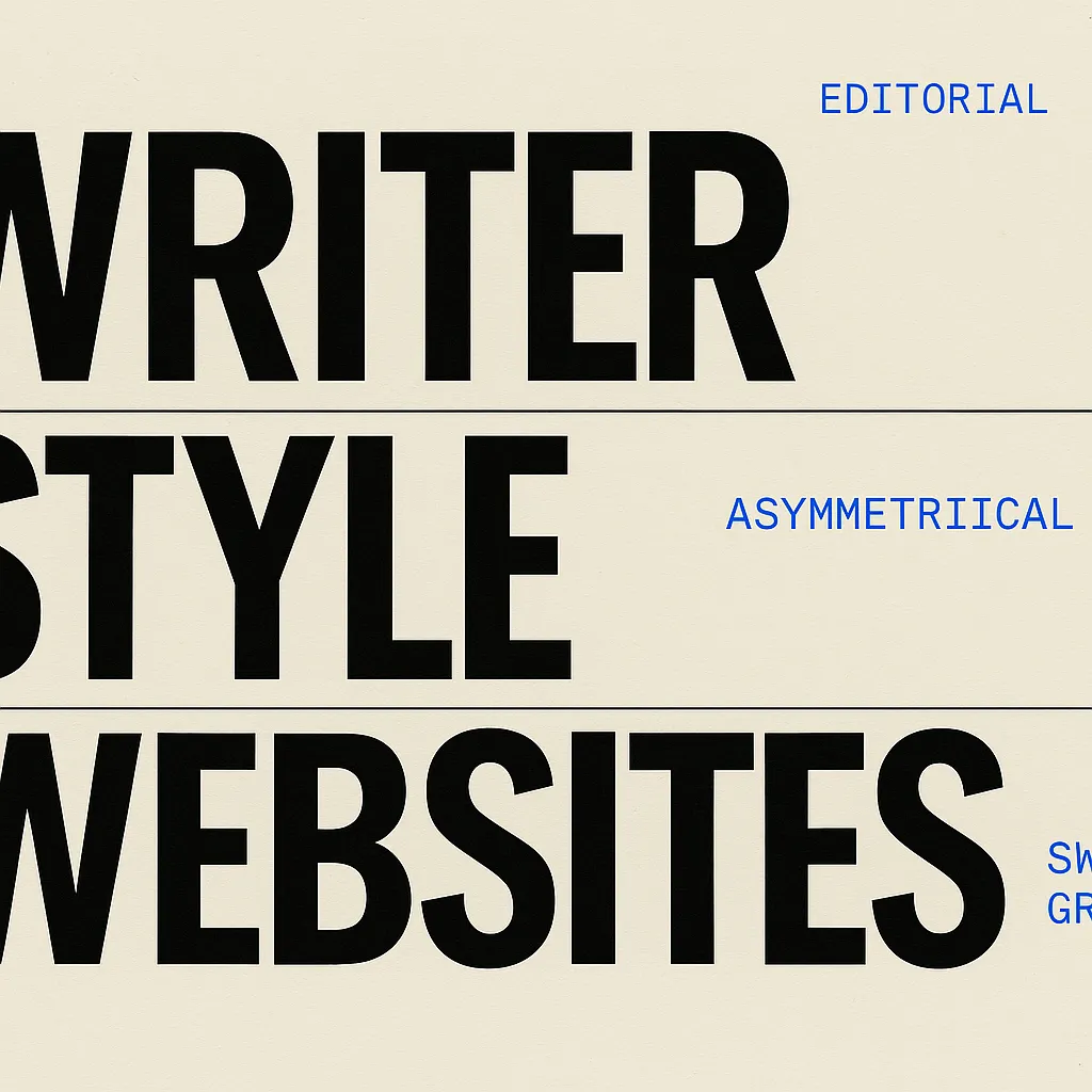 typographic poster with writer style websites text