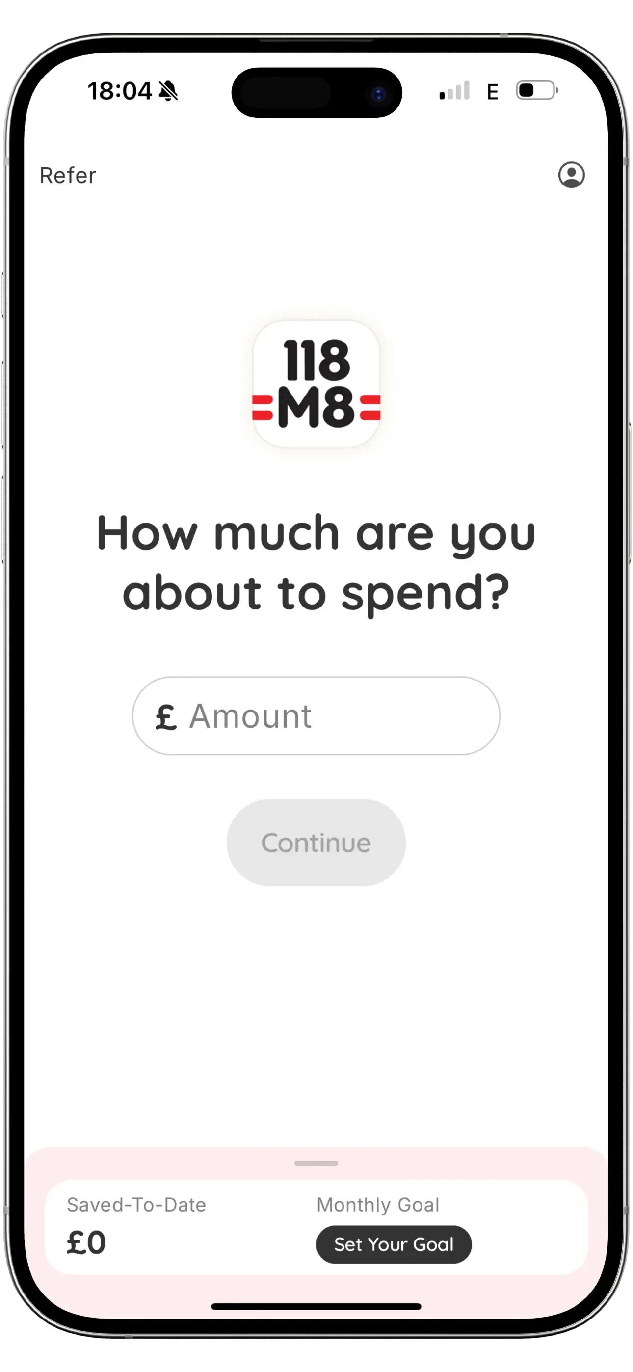 spending amount entry screen