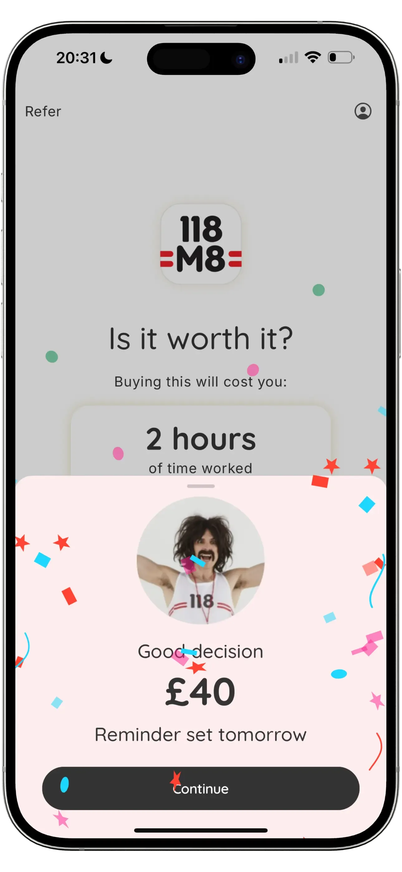 smart choice message screen